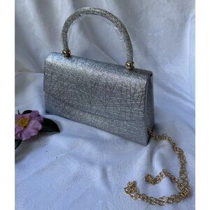 Evening Bag Silver Gold Chain Crystal Clutch Purse Party Wedding Cruise NEW